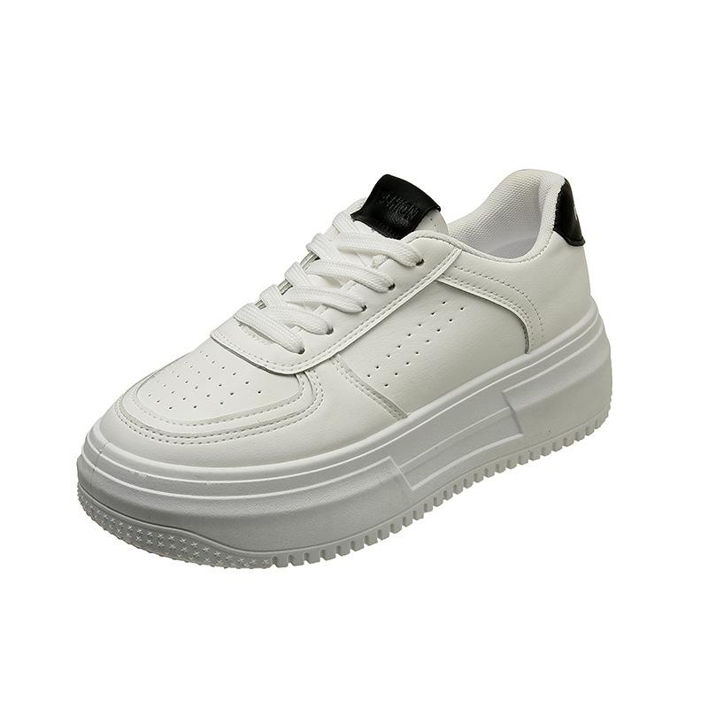Thick Soled Women's White Shoes Spring and Autumn Height Increasing Women's Shoes Retro Versatile Board Shoes