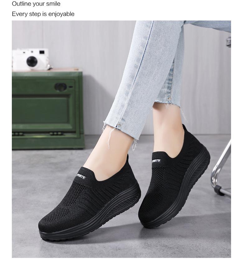 Sponge Cake Platform Women's Slip-On Summer Shoes – Breathable, Soft Sole, Rocking Sneakers