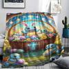 1Pc Easter Pokemon Print Flannel Blanket, High quality Comfortable for All Seasons, Home Decor, Warmth and Comfort, Perfect for Christmas Gifts