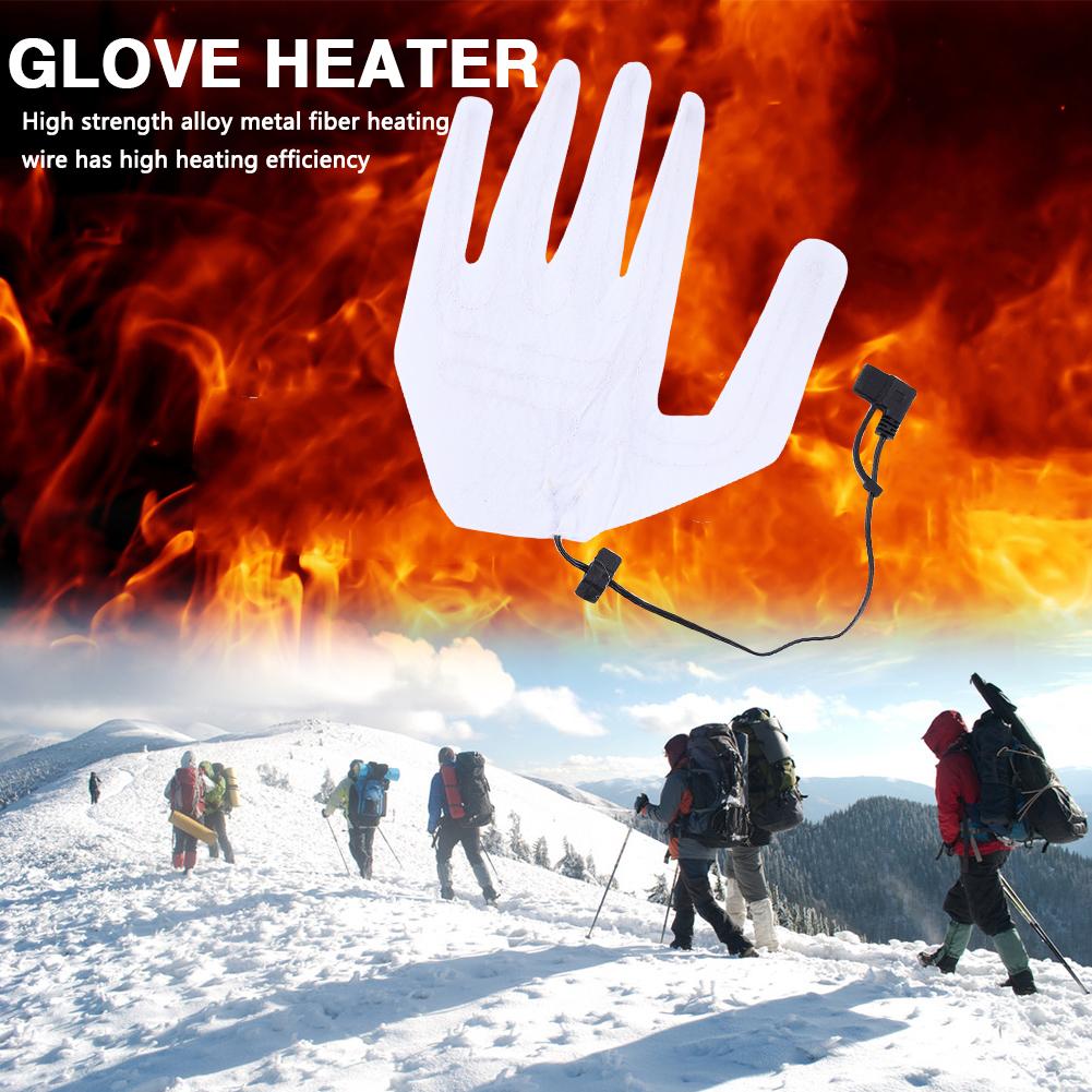 Heating Pad Hand Warmer Xmas Gift USB Heated Gloves Pad Winter Warm Five-Finger Gloves Heating Pad Thermal Glove Heating Sheet