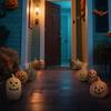 Pumpkin Halloween Decoration Hand-Carved Classic Jack Lantern Fall Decor Farmhouse Table Porch Indoor Ornament