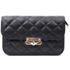 Fashionable Women's Bag with Original Clasp Made of Genuine Leather Vintage 22671 Black