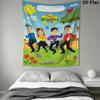 The Wiggles Wall Tapestry Aesthetic Wall Hanging Printed Fabric Blanket Decorative Tapestries for Bedroom Living Room Home Decor