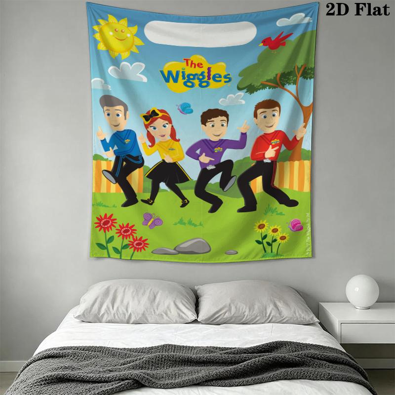 The Wiggles Wall Tapestry Aesthetic Wall Hanging Printed Fabric Blanket Decorative Tapestries for Bedroom Living Room Home Decor