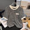 Kurzarm-T-Shirt für Damen im Sommer aus Eisseidenstrick