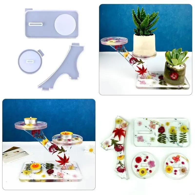 Top Quality 2026New Holder Stand Flower Pot Storage Rack Decorative Silicone Mold Tree-shaped Pot Bracket Drop Mold