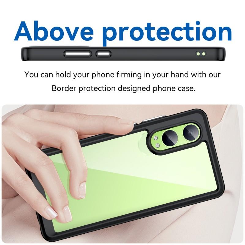 For OnePlus Nord CE4 Lite 5G Phone Case WANLONFENG XC Series TPU Acrylic Cover with Tempered Glass (Big Lens Hole)