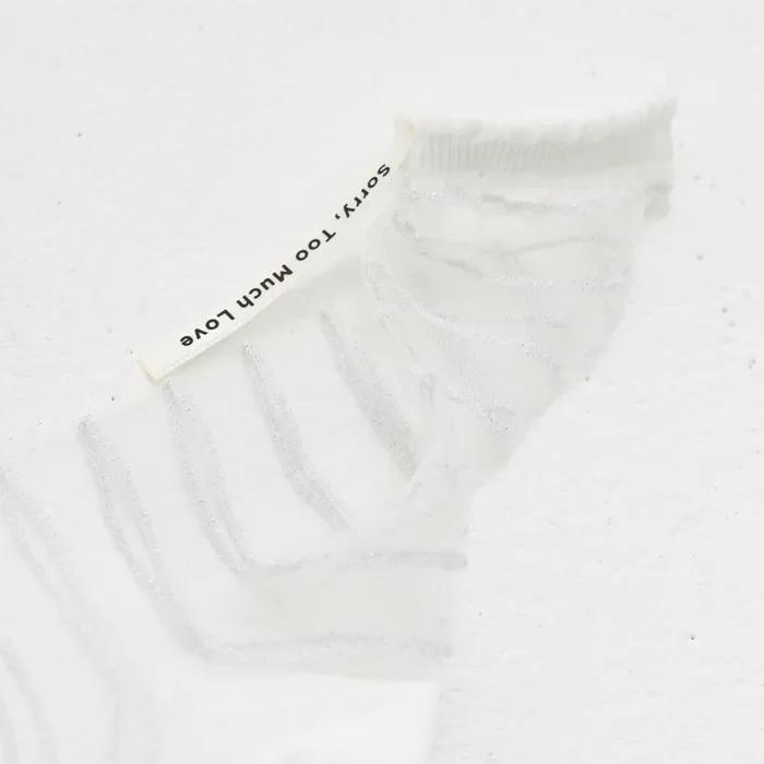 SeeThrough Stripe Socks_White