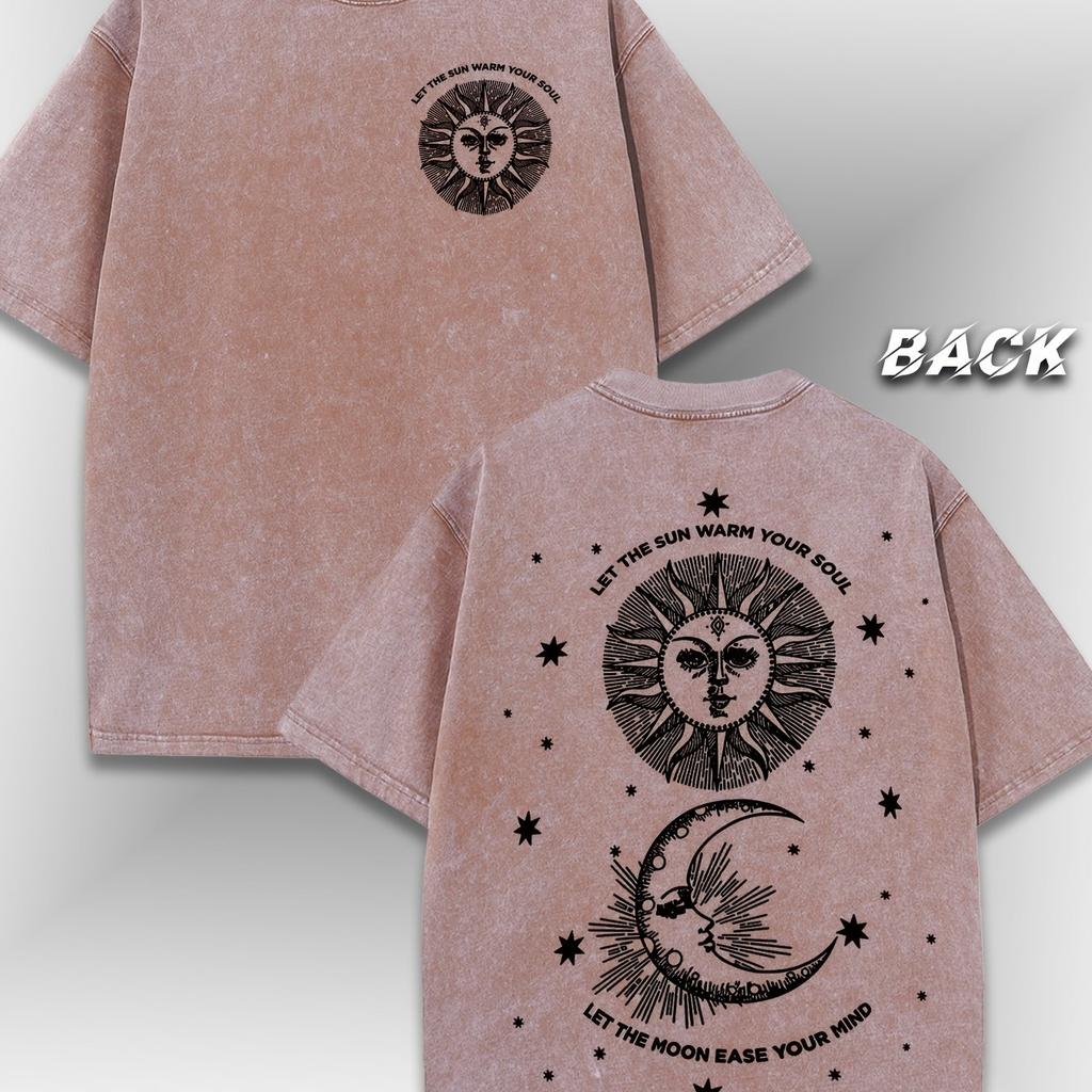 Sun Moon Wash T Shirt Gothic Goth Occult Energy Punk Grunge Pentacle Star Arrows Boho of Spiritual Sacred Nature Book Shadows
