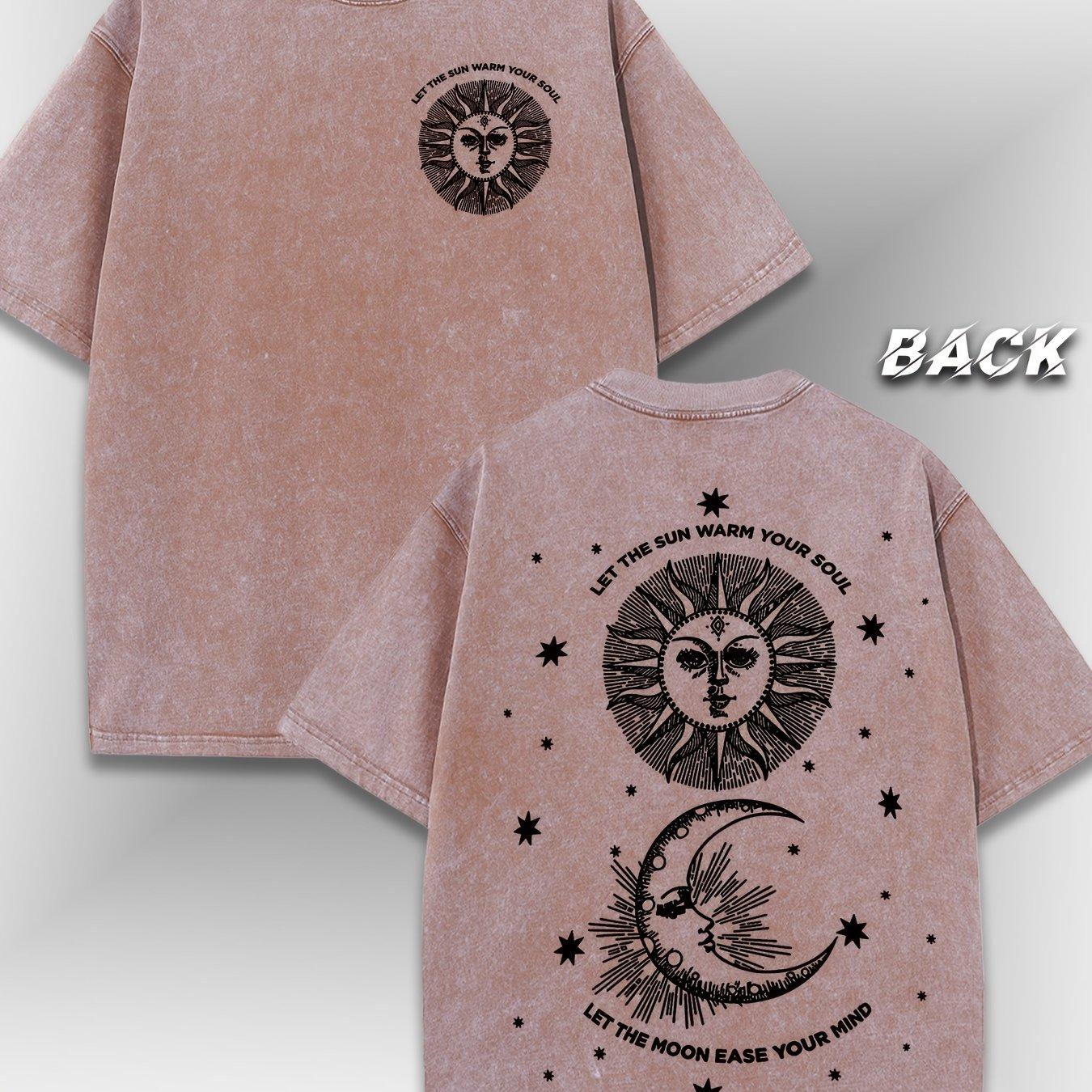 

Футболка Sun Moon Wash Готика Гот Оккультизм Энергия Панк Гранж Пентакль Звезда Стрелы Бохо Духовной Священной Природы Книга Теней M