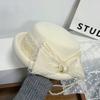 Light Luxury Winter French Crimped Woolen Top Hat Women's High-end Beret Gauze Elegant Basin Hat Shows the Face Is Small and Versatile