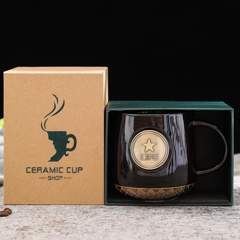 Classic Bronze Badge Ceramic Office Mug