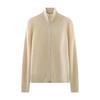 Women's Cashmere Zipper Cardigan - Long Sleeve, Short Jacket, Lapel Sweater, Loose Raglan Sleeve, Casual Thick Outerwear