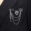 Modern Chain Lapel Pin Ornament Statement Style Badge Chain Pendant Brooches