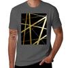 Black And Gold Geometric Luxe Tshirt Outdoor Sports Short Sleeve Top Tshirt