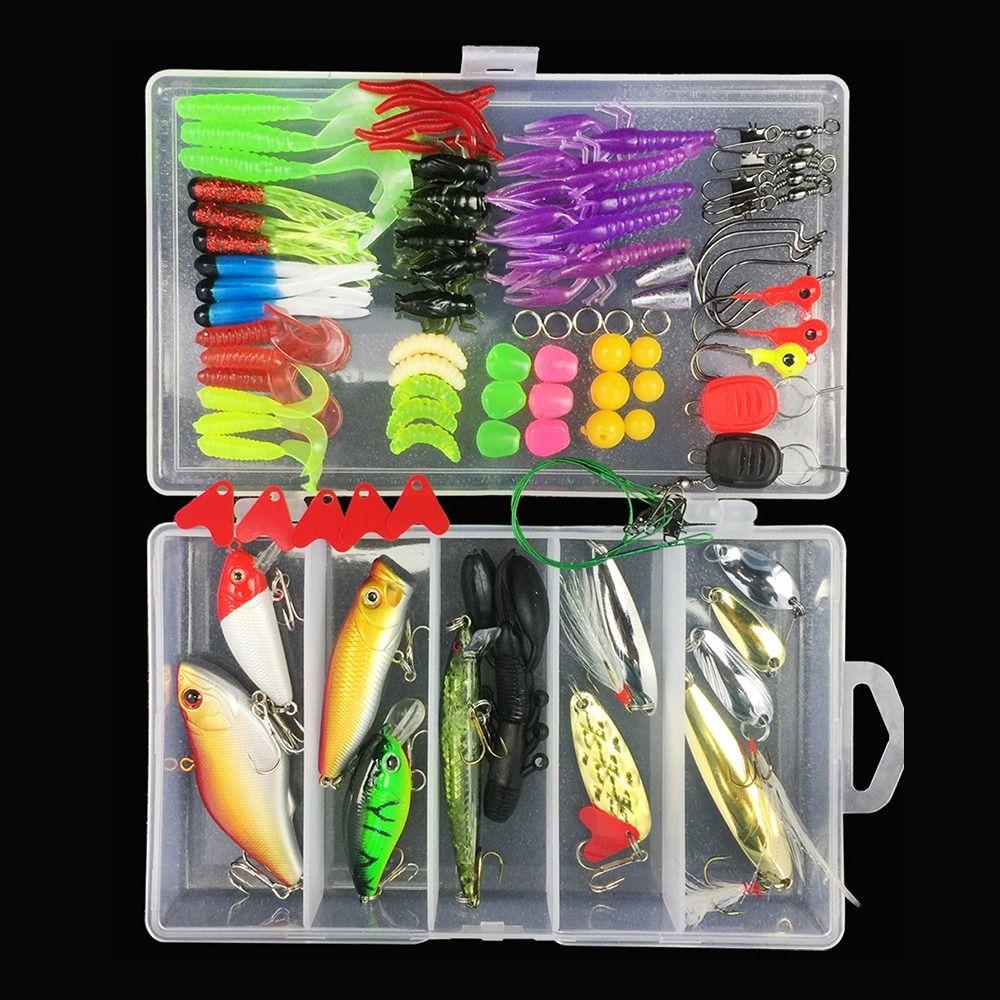 28/88/106Pcs Realistic Simulation Fish Lures Set Fast Sinking with Storage Box Hard Tail Fishing Lure Colorful Bait