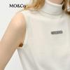 MO&Co. Acetate Cotton Blend High-Neck Knit Vest