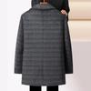 New Autumn and Winter Down Lining Double-sided Woolen Coat Men's Thickened Middle-aged and Elderly Lapel Wool Coat