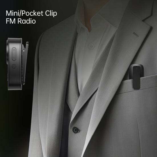 Kapesní rádio se sluchátky na baterie Mini přenosné rádio s digitálním laděním Pohodlné