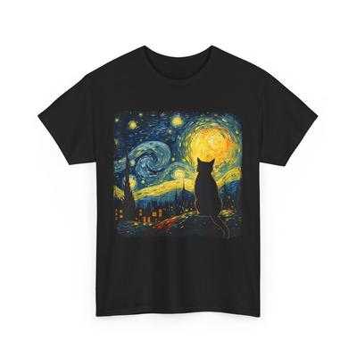 Cat Starry Night Van Gogh Cat For Cat Lover Cat Mom Cat Dad T-Shirt Unisex T-Shirt