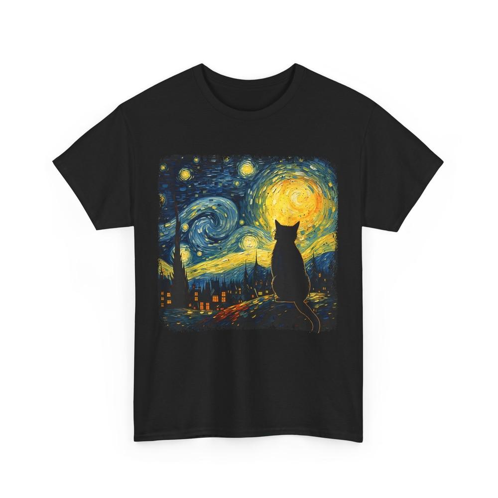 Cat Starry Night Van Gogh Cat For Cat Lover Cat Mom Cat Dad T-Shirt Unisex T-Shirt L