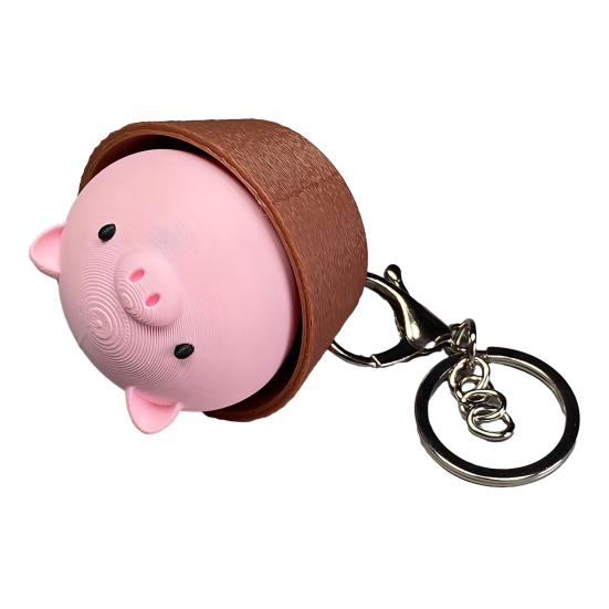 Fingertip Clicker Potted Plant Pig Shape Decompression Toy Press And Click Design Compact Pendant for Kids Adults