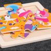 9Pcs Wooden Cartoon Animals Kids Jigsaw Puzzle Toy Learning Education Panel