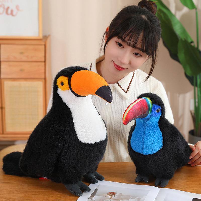 Cute Simulation Toucan Doll Plush Toy Bird Toucan Doll Children's Doll Birthday Gift