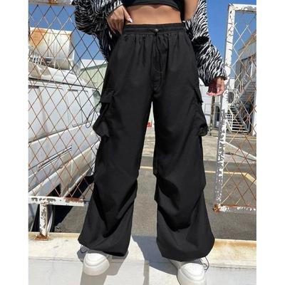 Spring and Autumn New American Street Sweatpants Women's High Waist Trend Wide Leg Tooling Casual Long Pants