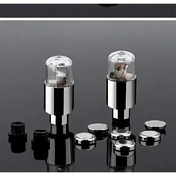 2/4PCS Colorful LED Wheel Valve Lights Motorcycles Bicycles Car Wheel Tire Valve Caps Universal Dustproof Bicycle Valve Cover Valve Stems 1