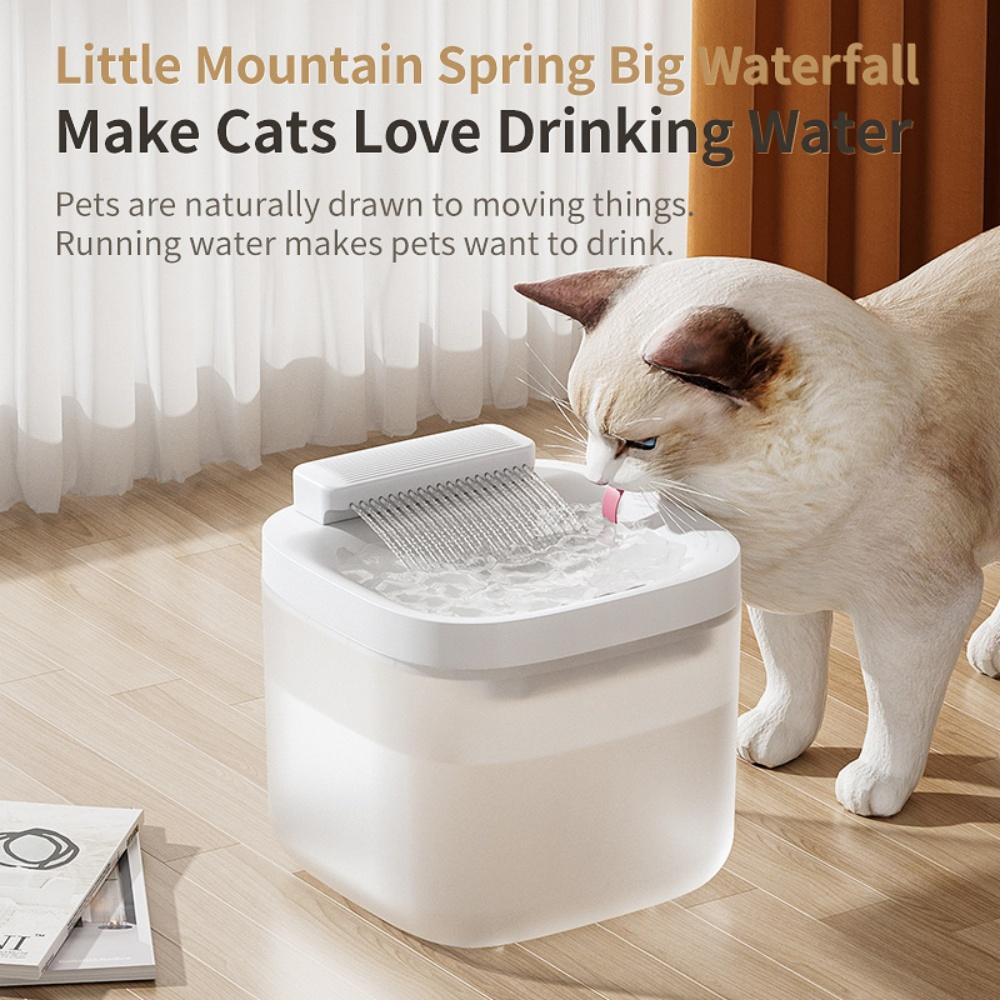 3L Cat Water Fountain Auto Recirculate Filter Anti-Dry Burning Cat Water Dispenser Auto Recirculating Pet Water Flow Drinker