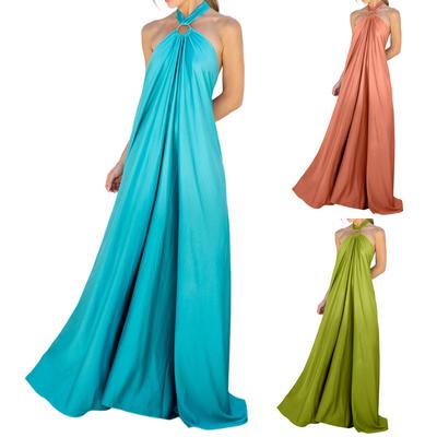 Rochie camisolă satinată pentru femei, cu croială evazată, Sexy & Sofisticată