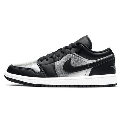 Air 1 Low SE Silver Toe Damskie Sneakersy Czarne Metaliczno-Srebrne Białe DA5551-001