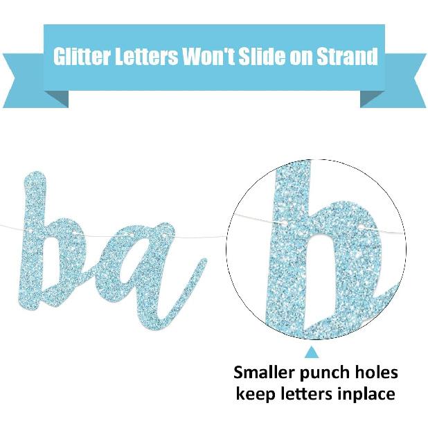 Baby Boy Shower Decorations - 3M Long Welcome Banner, Blue for Gender Reveal Party