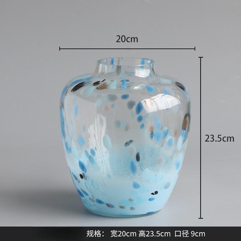 

French Vintage Colorful Spot Glass Vase Luxury Home Decor for Living Room Table Flower Arrangement