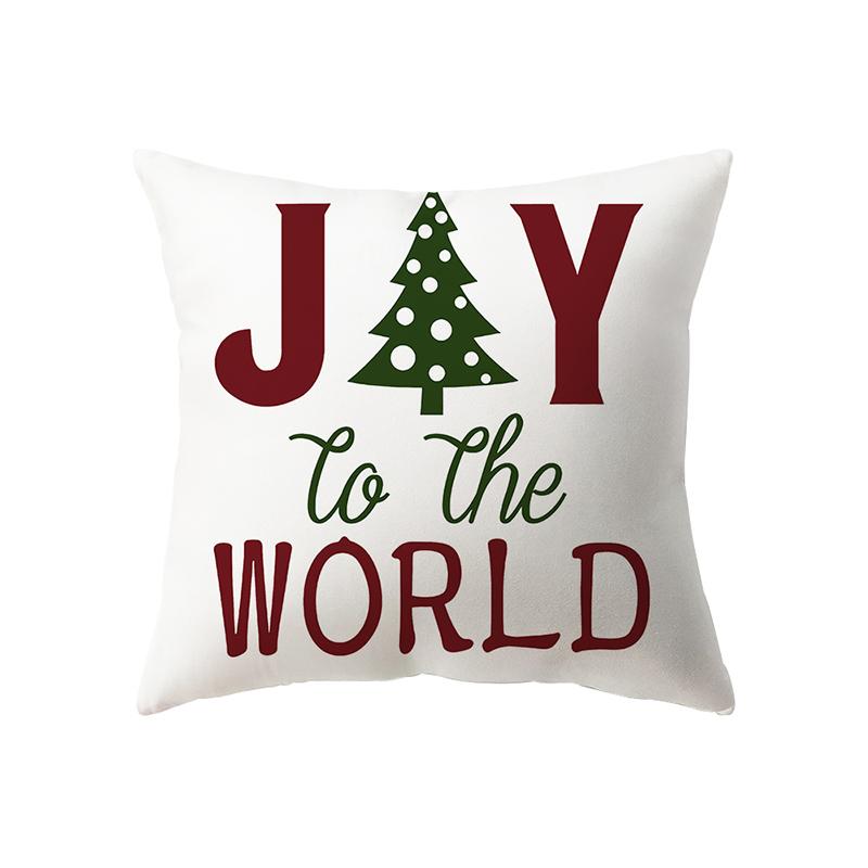Christmas Theme Cute Santa Claus Print Pattern Cushion Cover Home Living Room Sofa Decoration Pillow Pillow Cover
