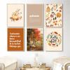 Canvas Painting Autumn Scenery Leaf Poster Print Nordic Wall Pictures Living Room Home Decor Hello Pumpkin Art