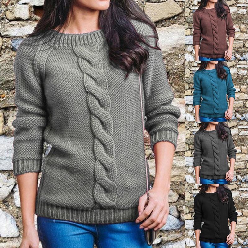Women's Fashionable Hemp Rope Knitted Detail Round Neck Long Sleeve Sweater Luxurious Relaxed-fit Slimming and Versatile Top