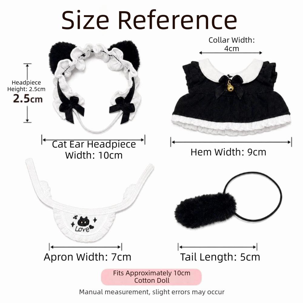 Cat Tail Cotton Doll's Clothes Bow Skirt Plush Doll Clothes 10cm Cotton Doll Clothes Stuffed Toy