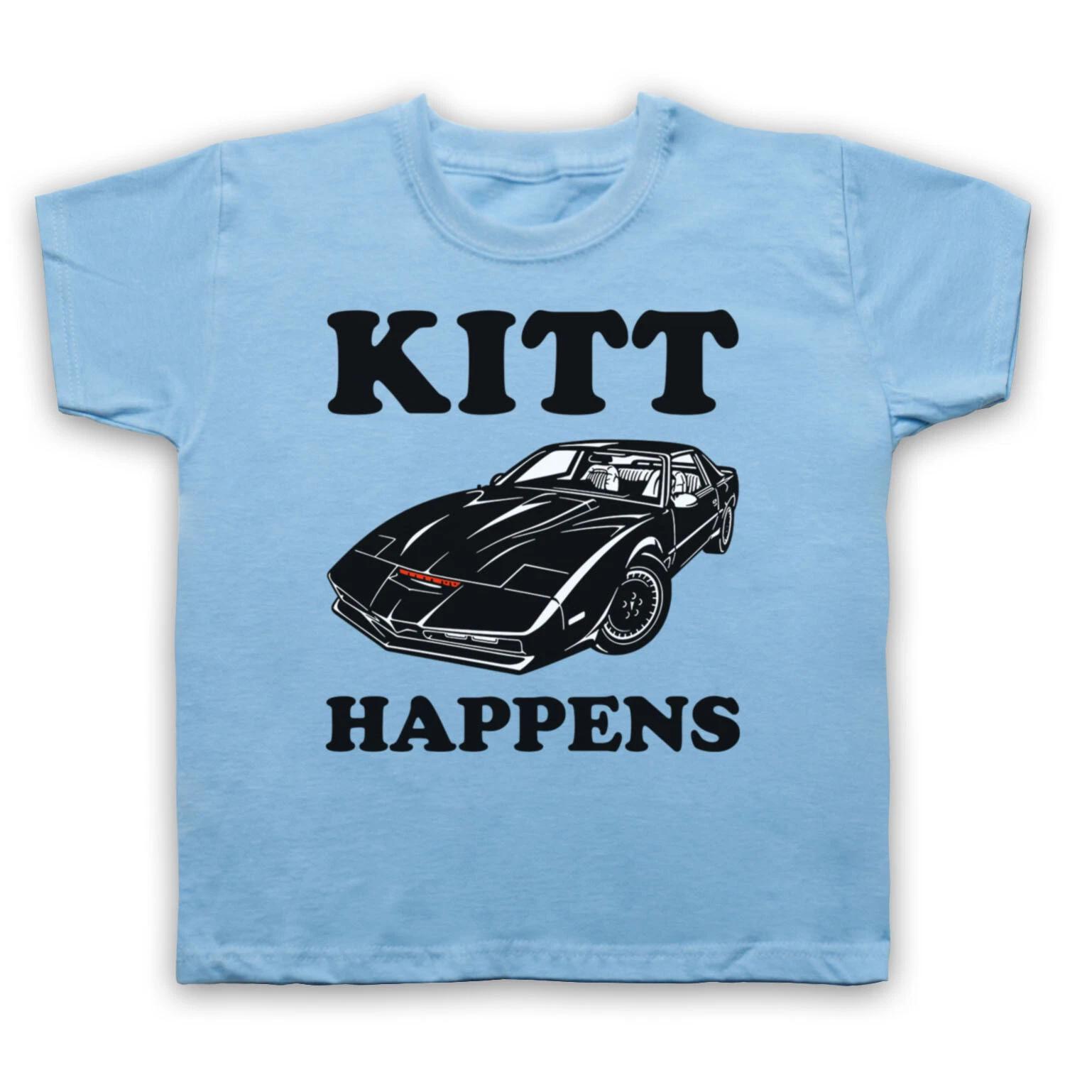 

KNIGHT RIDER UNOFFICIAL KITT HAPPENS PARODY TV SLOGAN KIDS CHILDS T-shirt 160