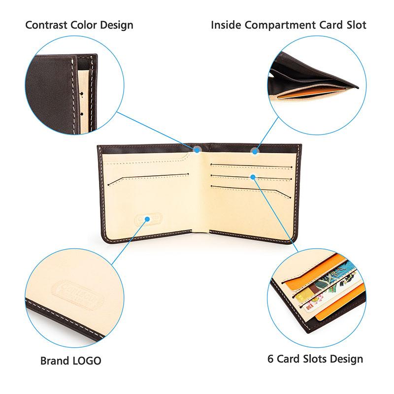 CONTACT'S Genuine Leather Vintage Short  Men Wallet Card Holder RFID Small Male Coin Purse Wallets