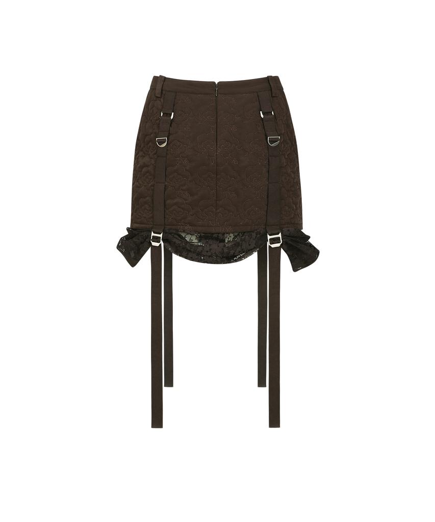 ADSB ANDERSSON BELL Embroidered Padded Skirt Apa764W(D/Brown)