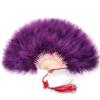 Chinese Handheld Feather Fan Colorful Traditional Wedding Folding Fan With Tassels Elegant Show Dance Fan Wedding Party Decor+
