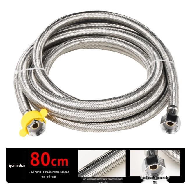 Geflochtener Schlauch aus Edelstahl 304 - Doppelanschluss, Hochdruck, Warm- & Kaltwasseranschluss für Toiletten & Warmwasserbereiter
