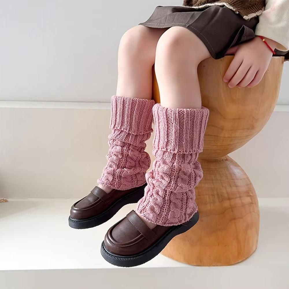 Scaldamuscoli per bambini, calzini lavorati a maglia intrecciati Lolitas, copripiedi caldi per bambine, calzini carini e dolci, calze lunghe