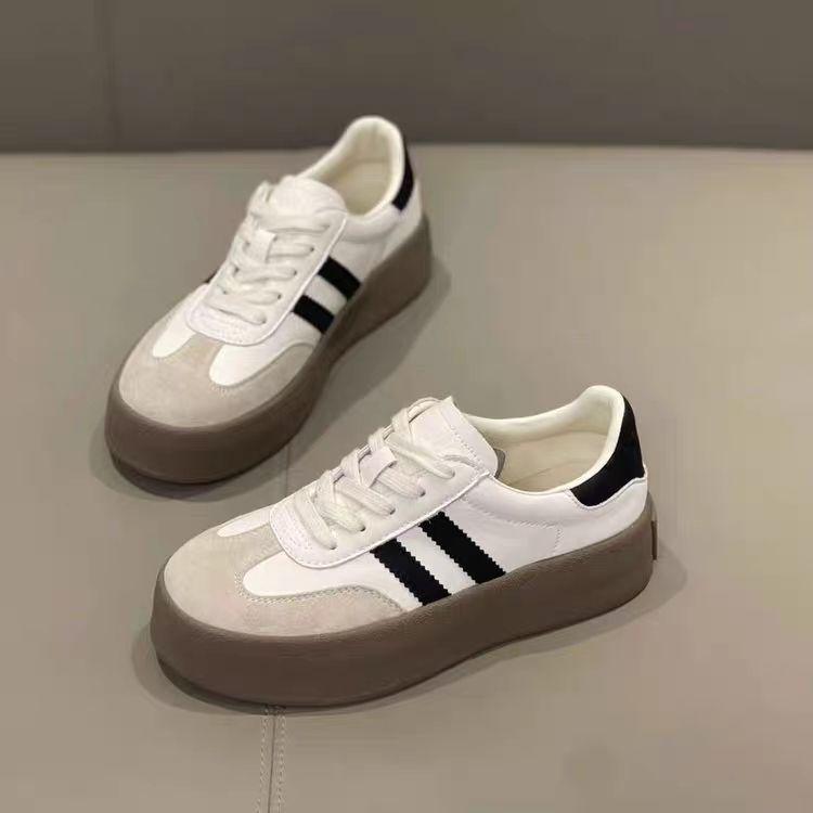 

Dexun women s shoes 2025 summer new thick-soled retro little white shoes casual Forrest Gump shoes versatile sports board shoes 40 бежевый