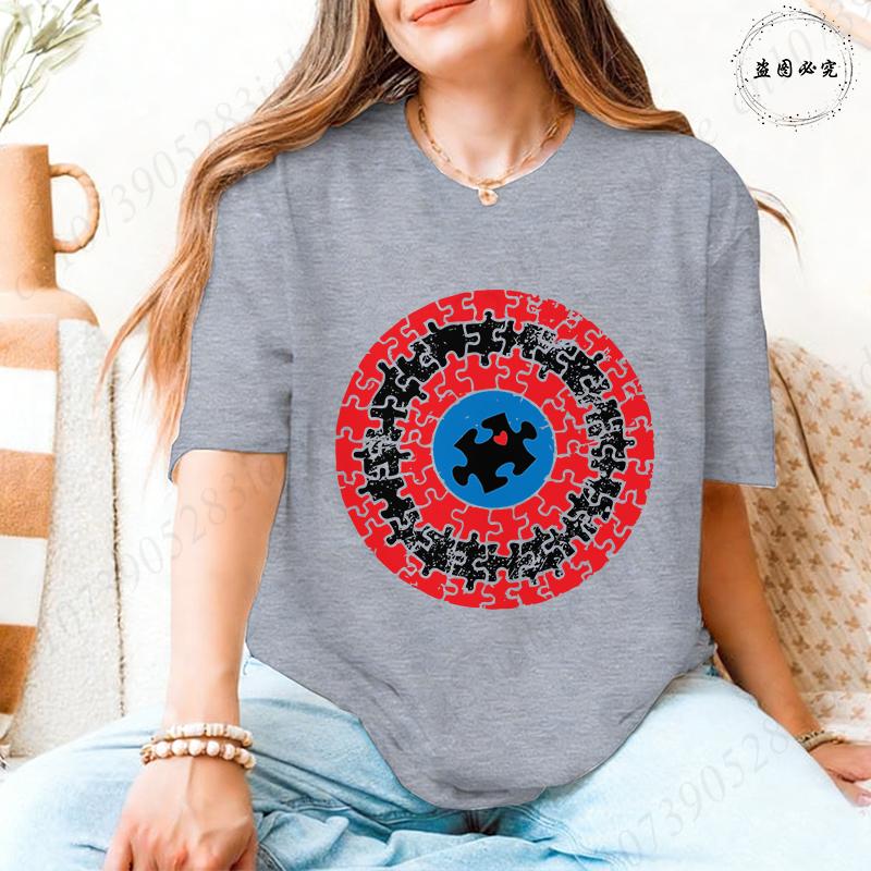 Autismus-Bewusstsein T-Shirts für Unisex: Schild Puzzle-Stück Grafik Kurzarm-Oberteile 2026 Trendige Lässige Mode Tägliche Wear T-Shirts