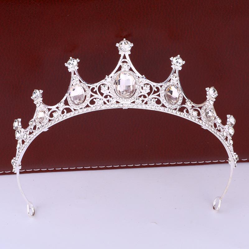 

Retro Crown Baroque Bride Crown Tiara Princess Stage Performance Headband Birthday Girl Tiara Hair Accessories