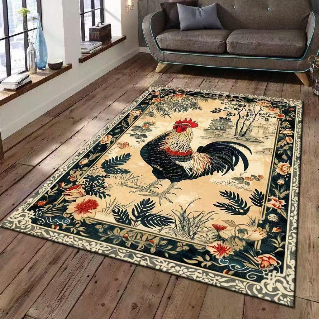 Китайський Традиційний Візерунок Півня та Півонії Квітковий Килим Нековзний Килимок для Вітальні Домашній Декор Східний Декор