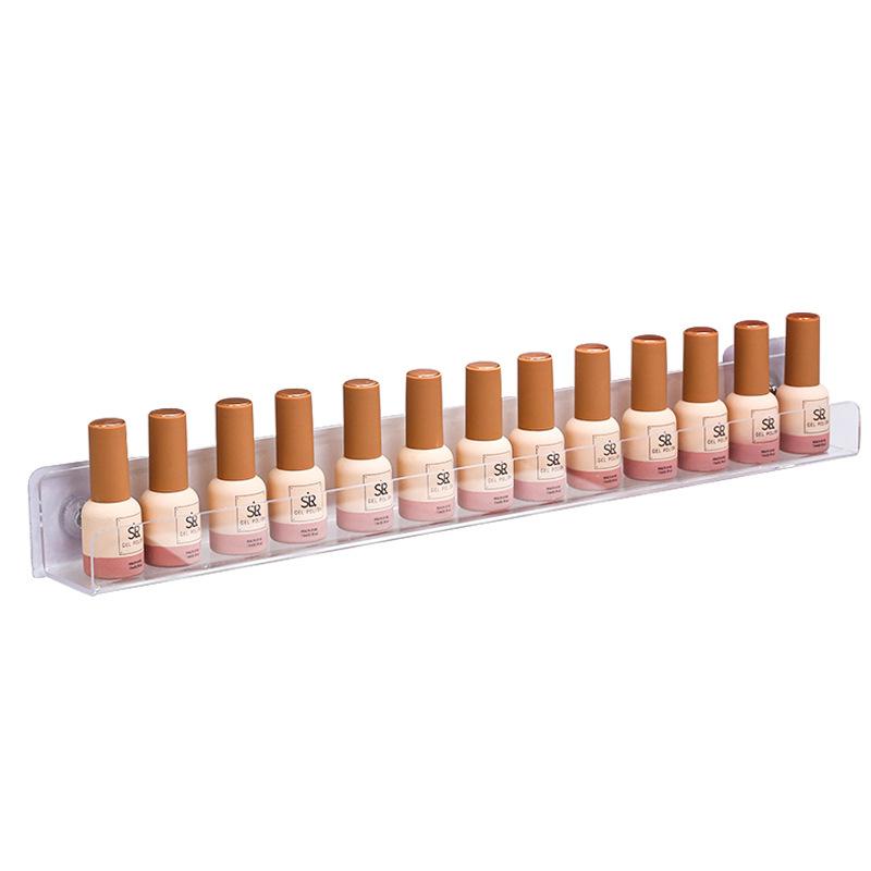 Acrylic Clear Nail Polish Cosmetic Display Rack Wall Mounted Storage Rack Punch-Free Organizer Stand Holder